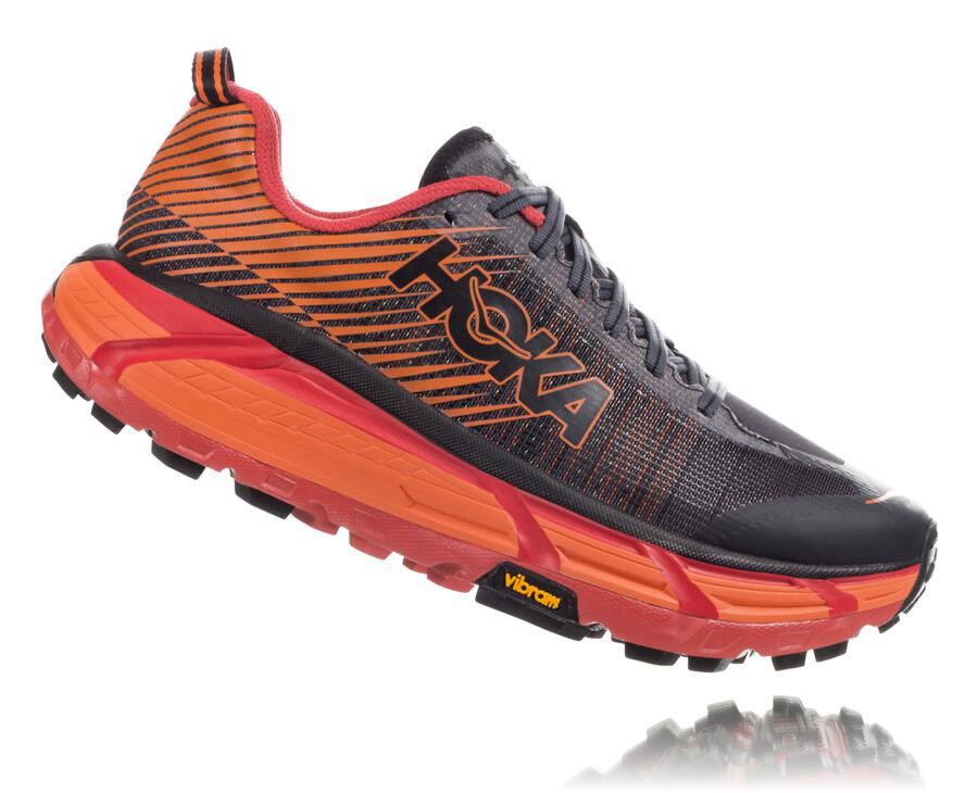 Zapatillas Trail Hoka One One Mujer - Evo Mafate 2 - Negras/Rojas - QUG035419